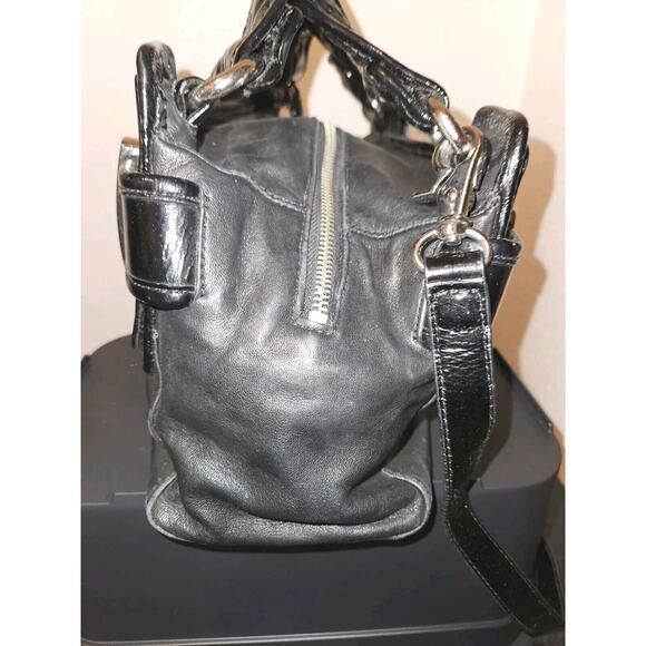 Kooba Black Leather Satchel Shoulder Bag Purse 13"x7"x5" - Picture 6 of 15